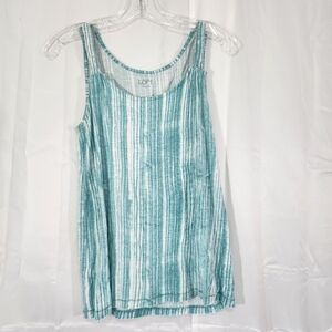 LOFT Size Small Blue and White Sleeveless Tank Top
